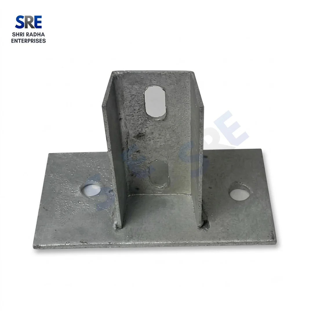 Heavy Duty Solar Base Plate with C Strut Channel Heavy Duty Solar Base Plate with Welded C Strut Channel for Solar Panel Mounting Structure - Hot Dip Galvanized Steel