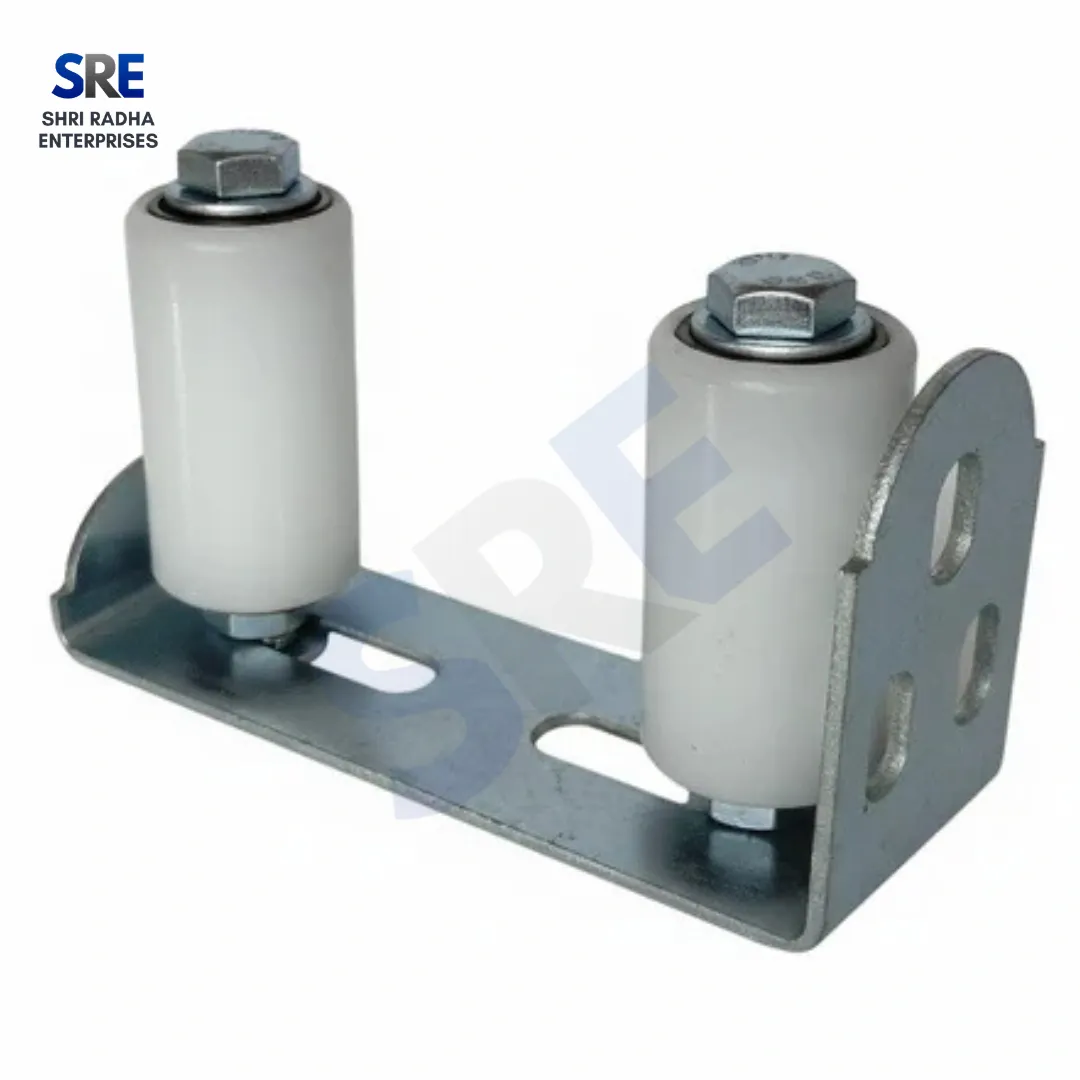 Heavy Duty Double Nylon Roller Guide Bracket For Sliding Gate – Zinc Plated Thumbnail 2