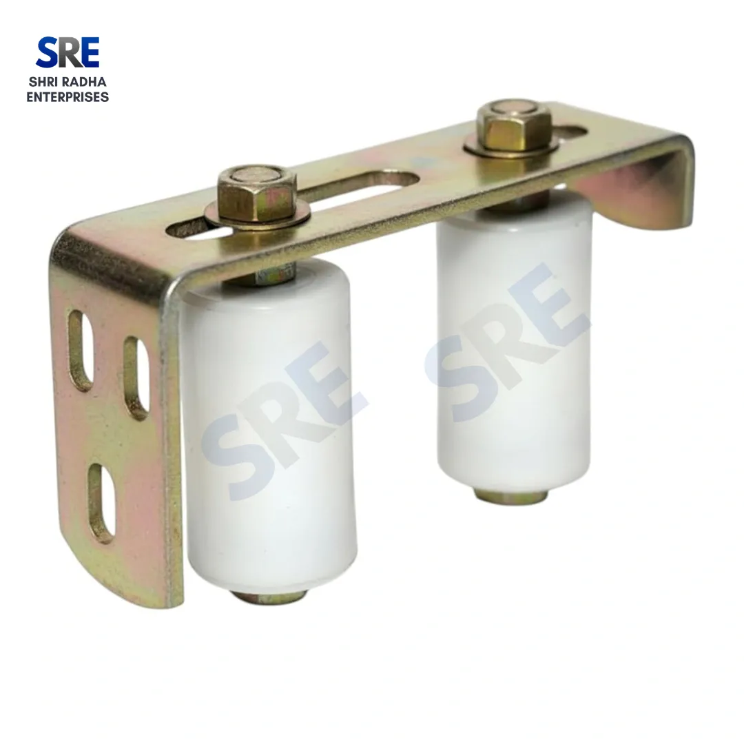 Premium Golden Nylon Roller Gate Guide Plate – Heavy Duty Gate Guide with Nylon Wheel