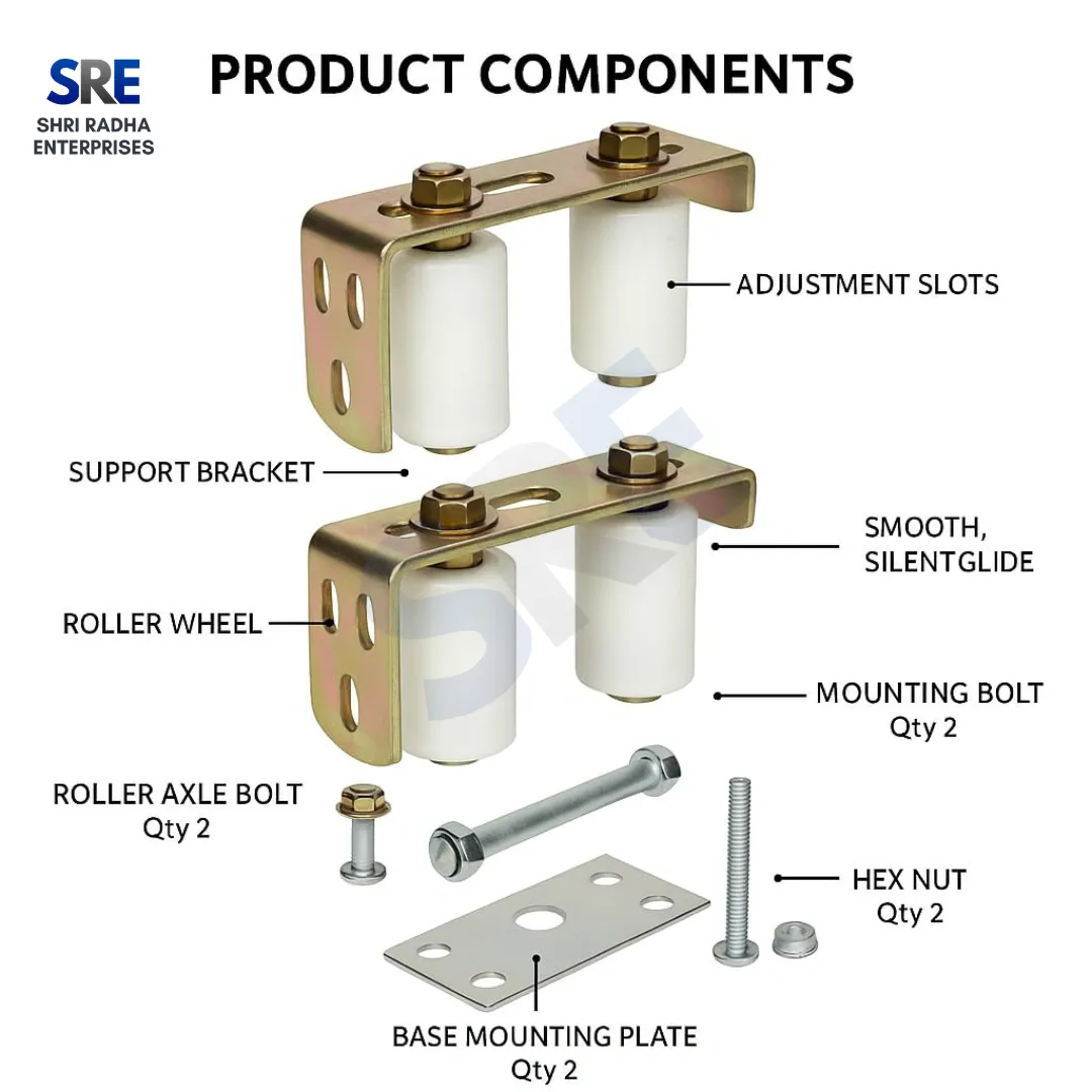 Premium Golden Nylon Roller Gate Guide Plate – Heavy Duty Gate Guide with Nylon Wheel Thumbnail 3
