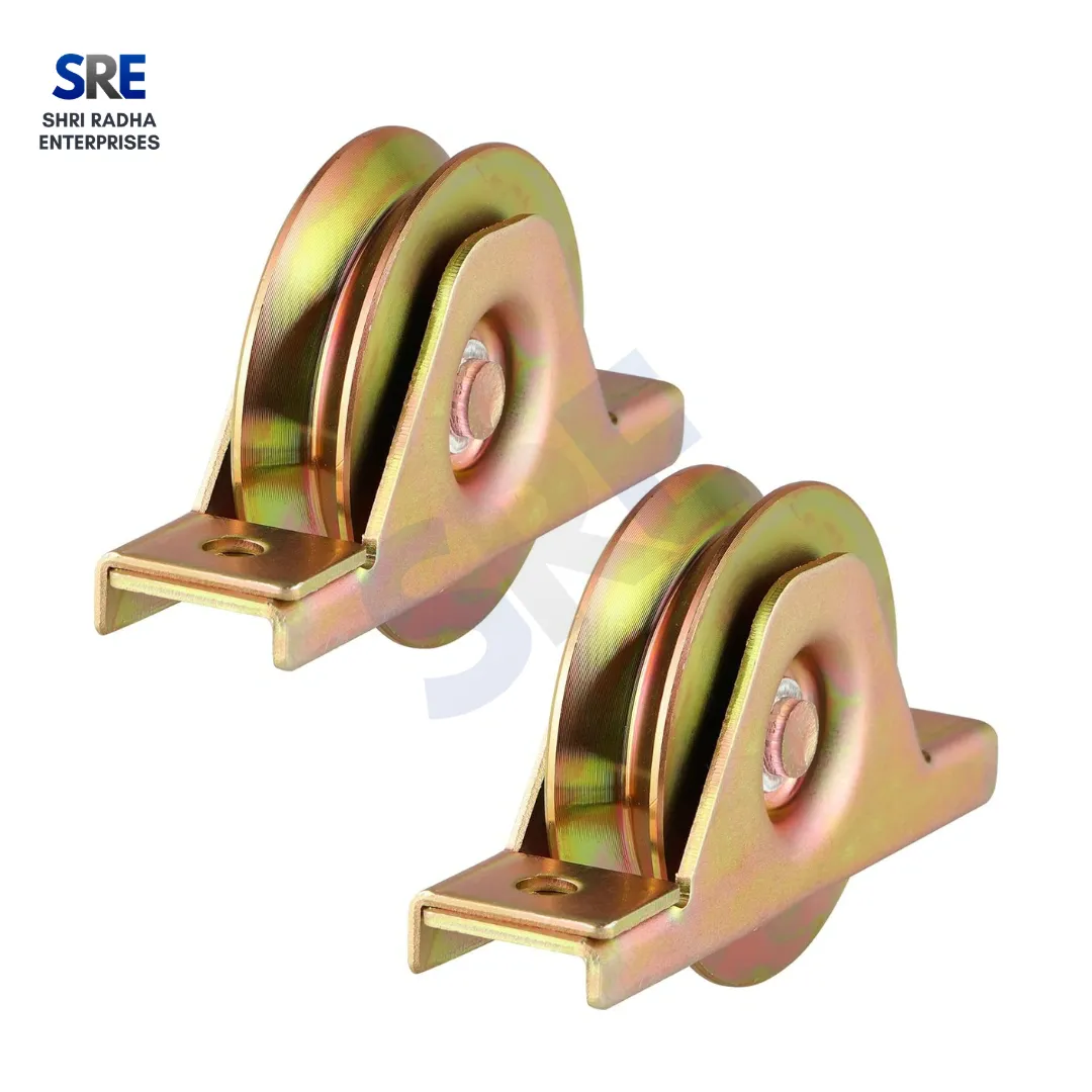 Sliding Gate Wheel – Zinc Finished V Groove Double Bracket