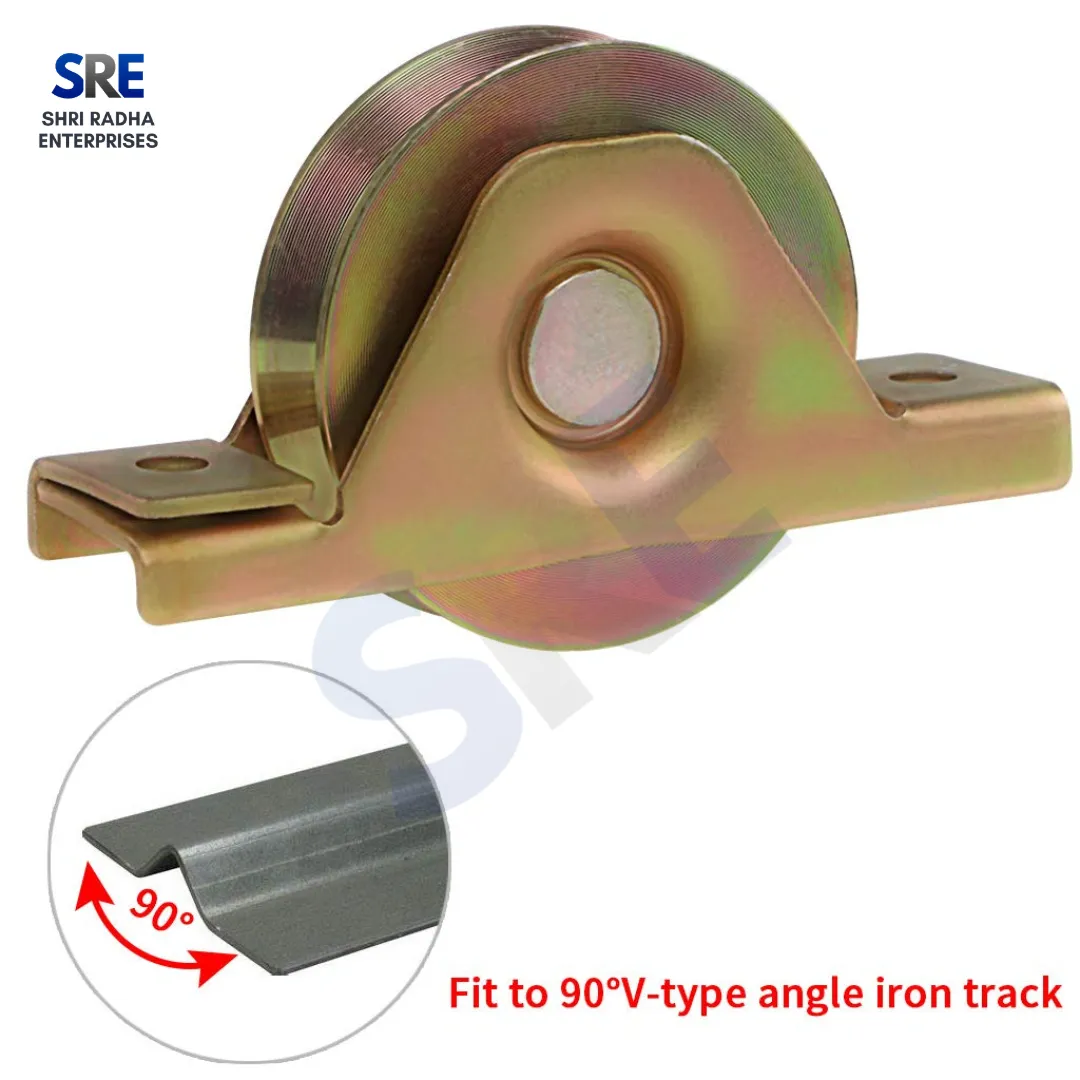 Sliding Gate Wheel – Zinc Finished V Groove Double Bracket Thumbnail 3