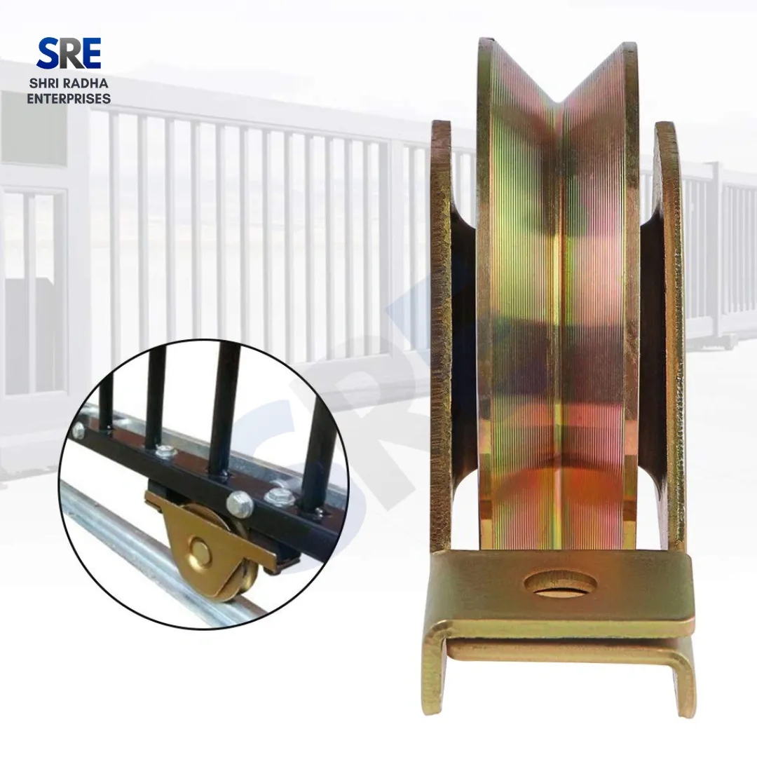 Sliding Gate Wheel – Zinc Finished V Groove Double Bracket Thumbnail 4