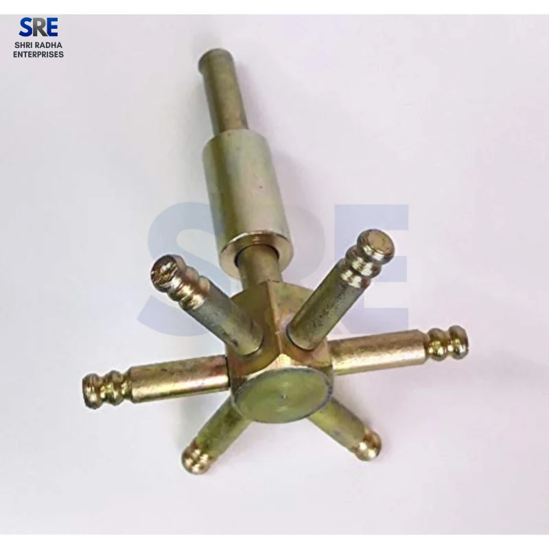 SRE heavy duty brass star shape gate handle installed on a commercial main door Thumbnail 3