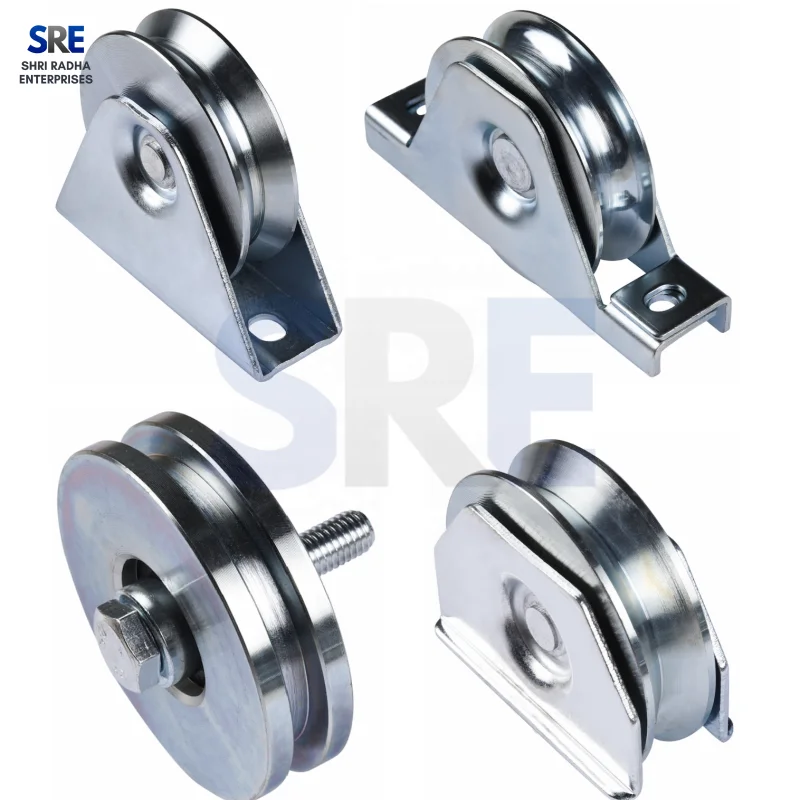 CNC machined metal sliding gate rollers U groove V groove and flat track profiles Thumbnail 2