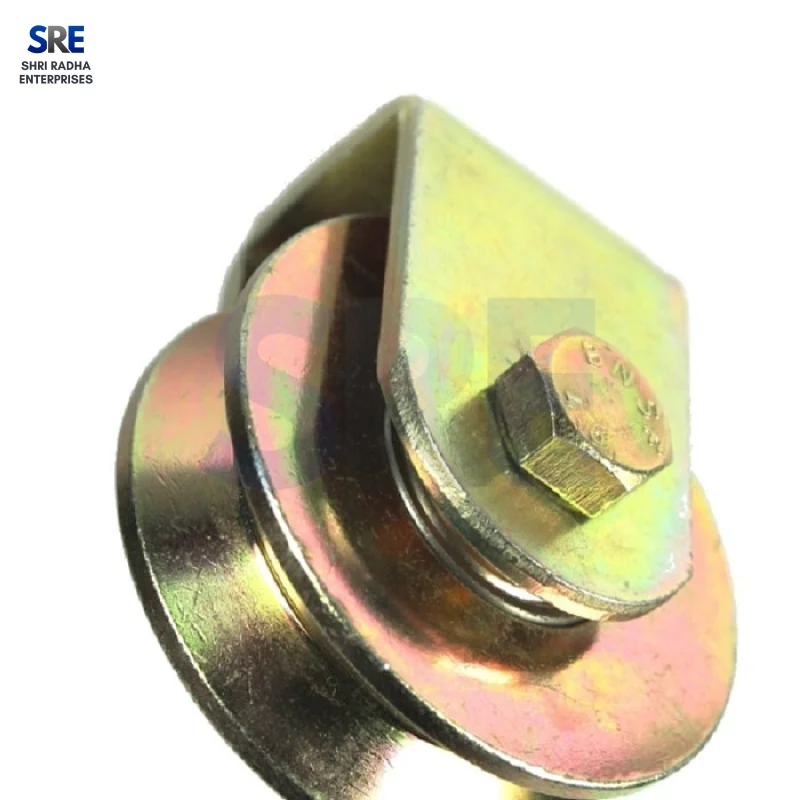 SRE sliding gate rollers with dual sealed bearings installed on commercial steel doors Thumbnail 4